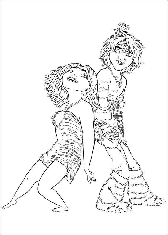 Plansa de colorat cu The Croods 15 7